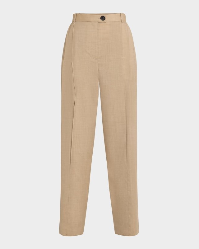 Straight-Leg Trousers with Front Slit